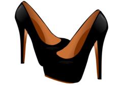 Vector graphics of black high heel ladies shoe