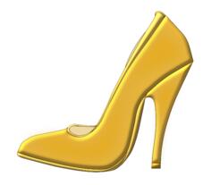 Vector image of golden high heel shoe