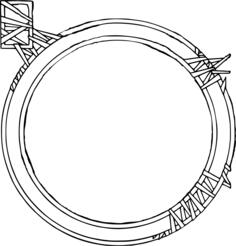 Odd circle frame vector drawing