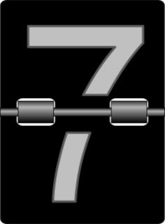 Mechanical alarm clock number seven tile vector illustration