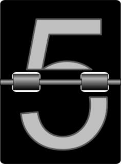 Mechanical alarm clock number five tile vector clip art