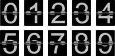 Set of mechanical alarm clock number tiles vector clip art