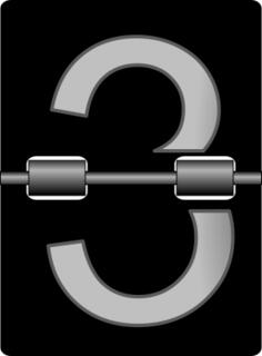 Mechanical alarm clock number three tile vector drawing
