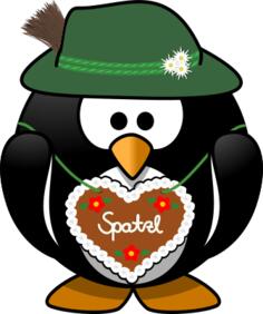Penguin from the Alps vector clip art