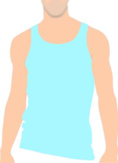 Vector clip art of top of male body with a vest on