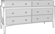 Vector illustration of retro style chest of drawers