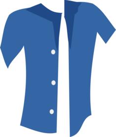 Vector image of unbuttoned summer shirt