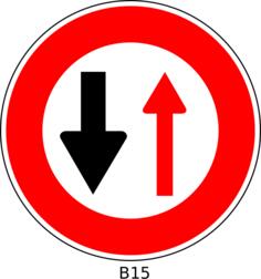 Oncoming vehicles priority order sign vector image