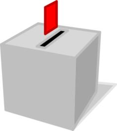 Ballot box with ballot paper vector clip art