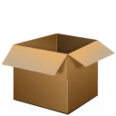 Vector drawing of transportation package box open