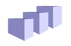 Vector graphics of three transport packages