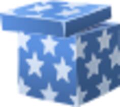 Vector illustration of blue gifting box with lid