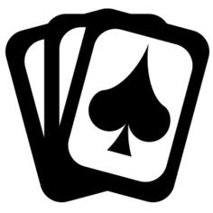 Vector clip art of black and white cards icon