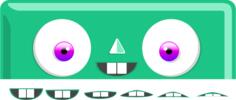 Vector illustration of cute box monster character