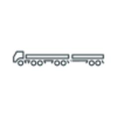 Two-trailer truck vector clip art