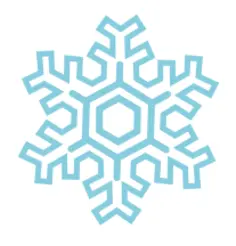 Vector clip art of blue straight shaped snowflake