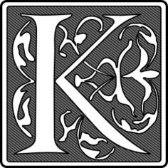 Vector drawing of letter K remix
