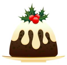 Christmas pudding with mistletoe vector graphics