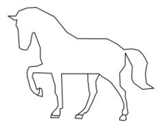 Galloping horse outline vector clip art