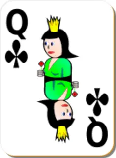 Queen of Clubs gaming card vector illustration