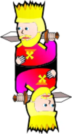 Double King of Hearts cartoon vector image