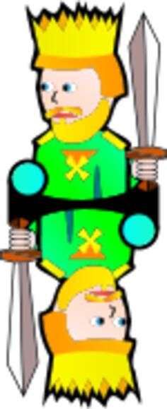 Double King of Clubs cartoon vector illustration