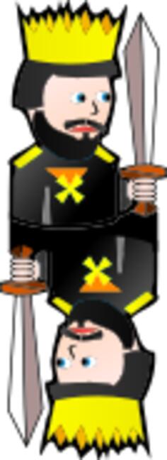 Double King of Spades cartoon vector drawing