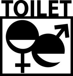 Vector graphics of unisex toilet door sign