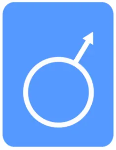 Vector illustration of modern blue men's toilet sign