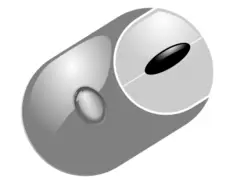 Photorealistic grayscale computer mouse vector clip art