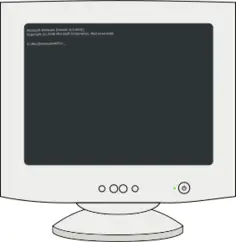 Vector graphics of ms dos computer screen