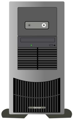 Computer tower with stand vector clip art
