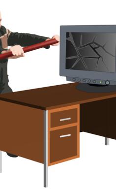 Computer rage vector drawing