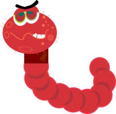 Computer worm sign vector graphics