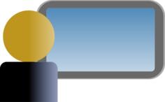 Computer user sign vector drawing