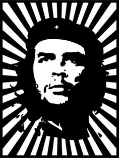 Che Guevara portrait on striped background vector image