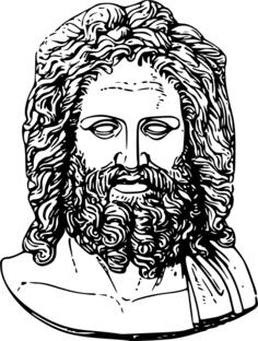 Vector image of head of Zeus the Greek God