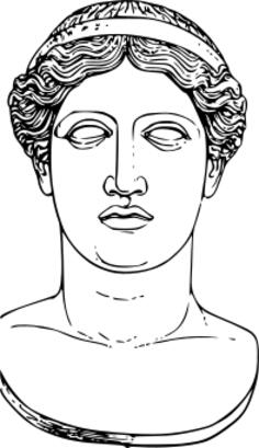 Vector illustration of head of Hera