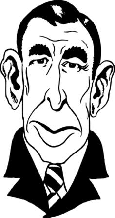 Vector graphics of caricature of Booth Tarkington