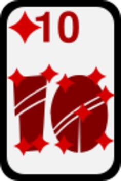 Ten of Diamonds funky playing card vector clip art