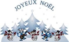 Vector illustration of Merry Christmas card in French