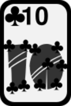 Ten of Clubs funky playing card vector image