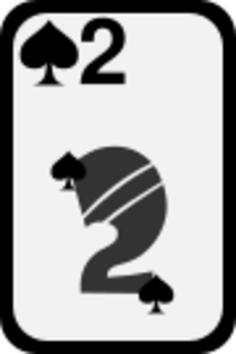 Two of Spades funky playing card vector clip art