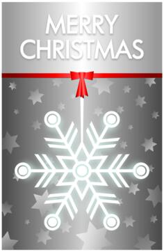 Vector illustration of grey theme Merry Christmas card