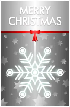 Vector illustration of grey theme Merry Christmas card
