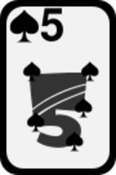 Five of Spades funky playing card vector clip art