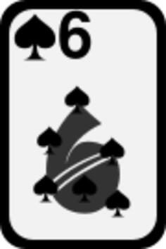 Six of Spades funky playing card vector clip art