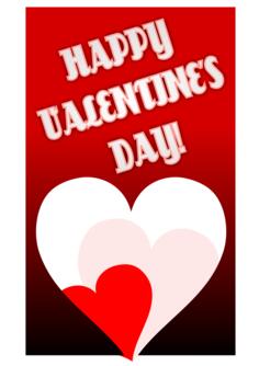 Valentine's day red themed greeting card vector drawing