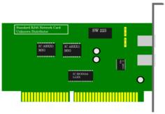 PCI internal network card vector graphics