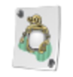 Robotic TV on a playing card vector drawing